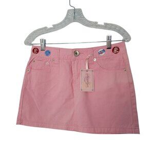 Vintage Brooklyn Girl Short Skirt Juniors Size‎ 5 Pink NWT Removable Buttons NEW